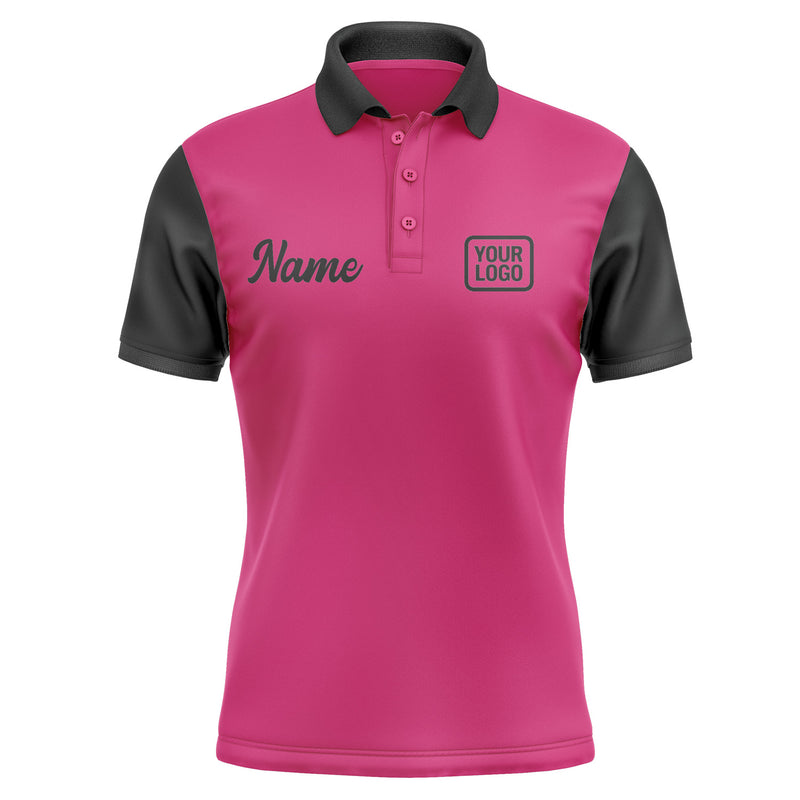 Custom Pink Black Short-Sleeve Polo Shirt PO131717B117