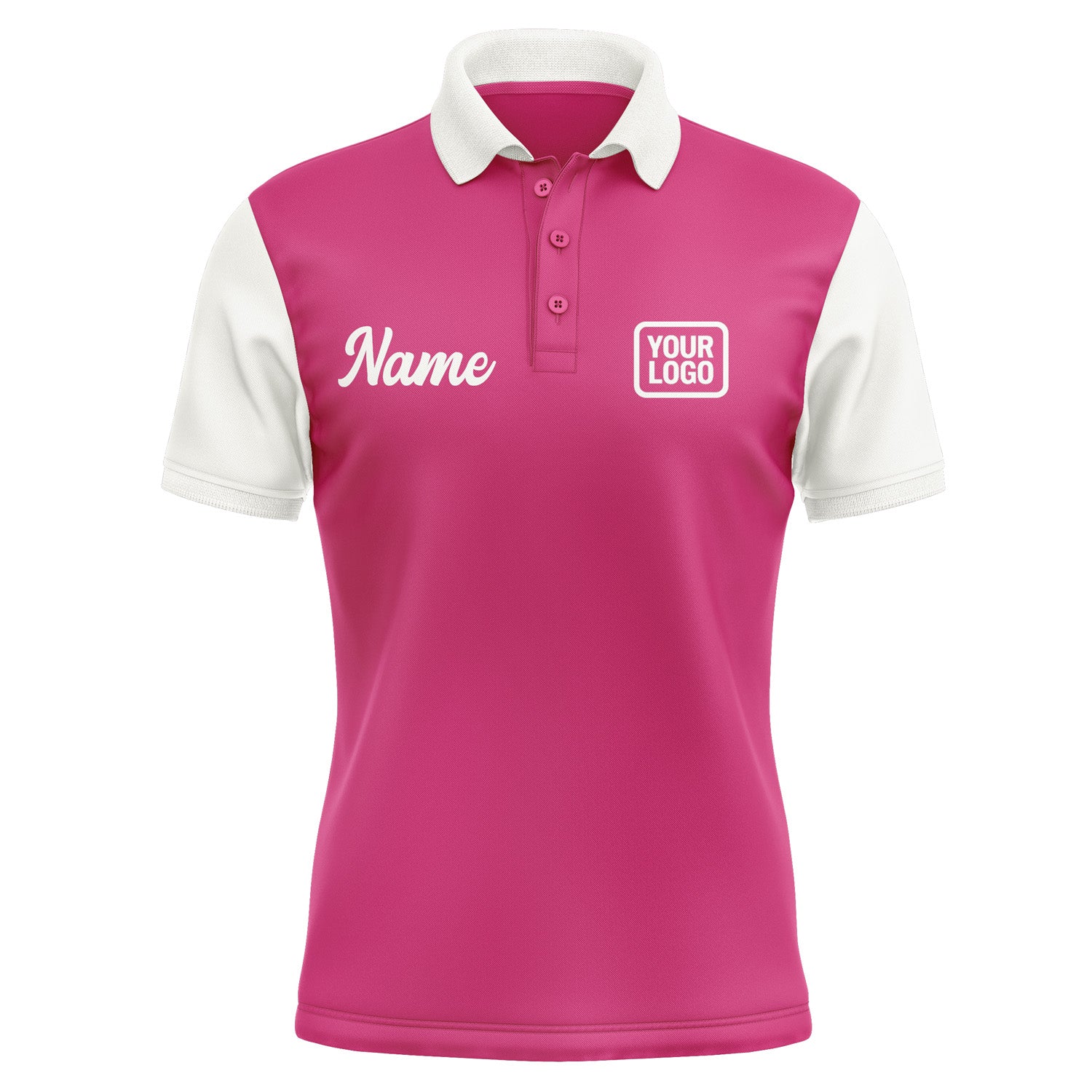 Custom Pink White Short-Sleeve Polo Shirt PO131818B118
