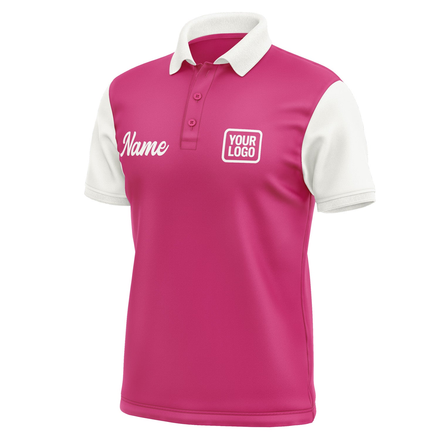 Custom Pink White Short-Sleeve Polo Shirt PO131818B118