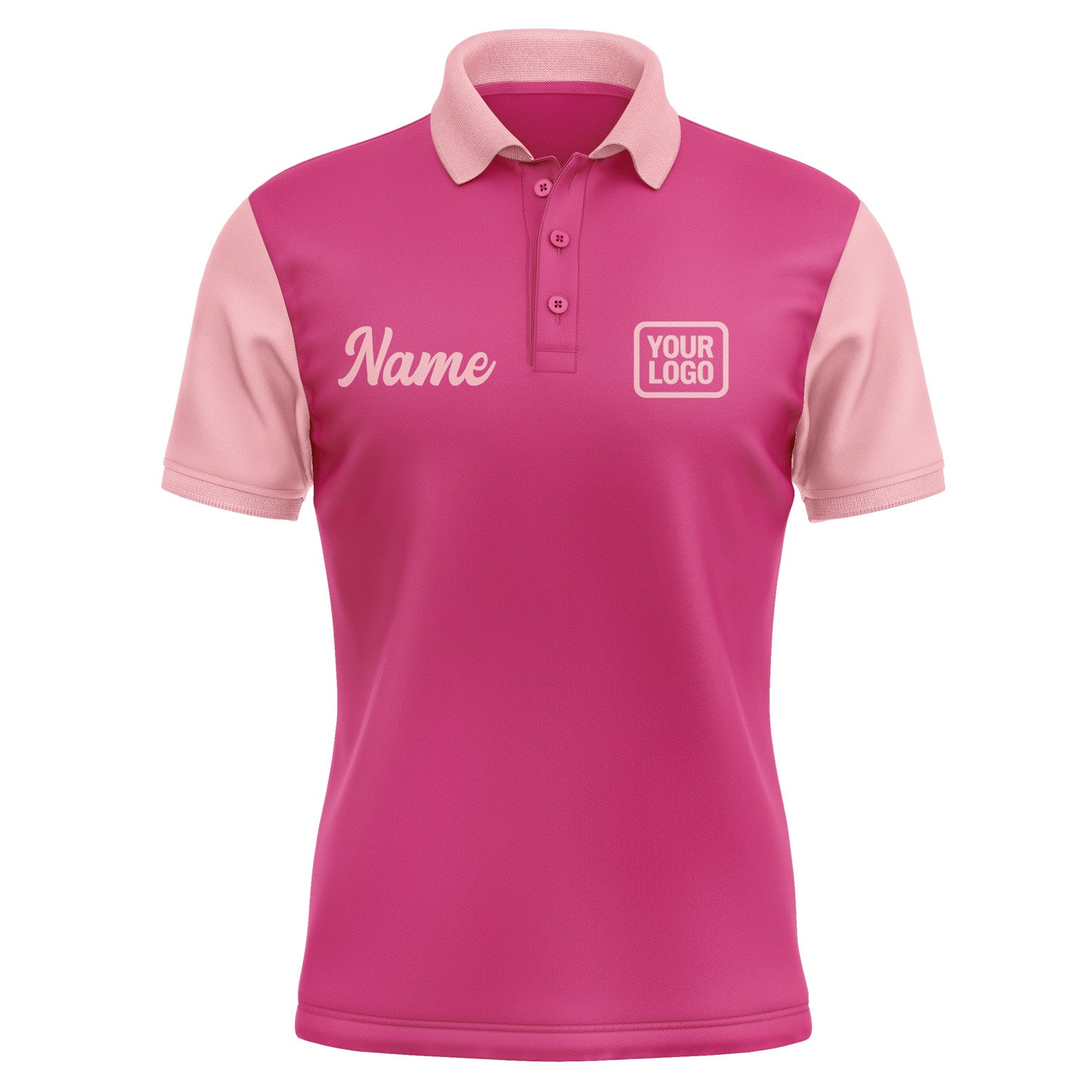 Custom Pink Light Pink Short-Sleeve Polo Shirt PO132121B121
