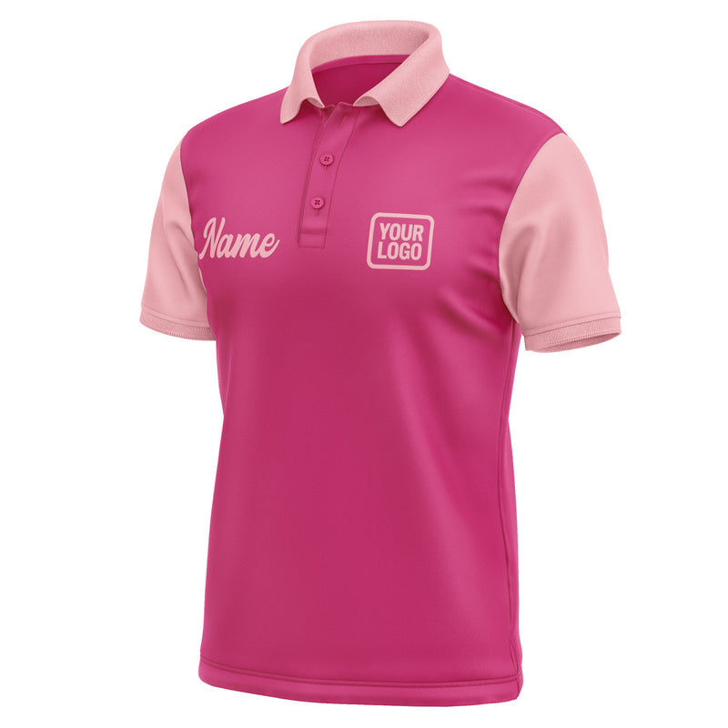 Custom Pink Light Pink Short-Sleeve Polo Shirt PO132121B121