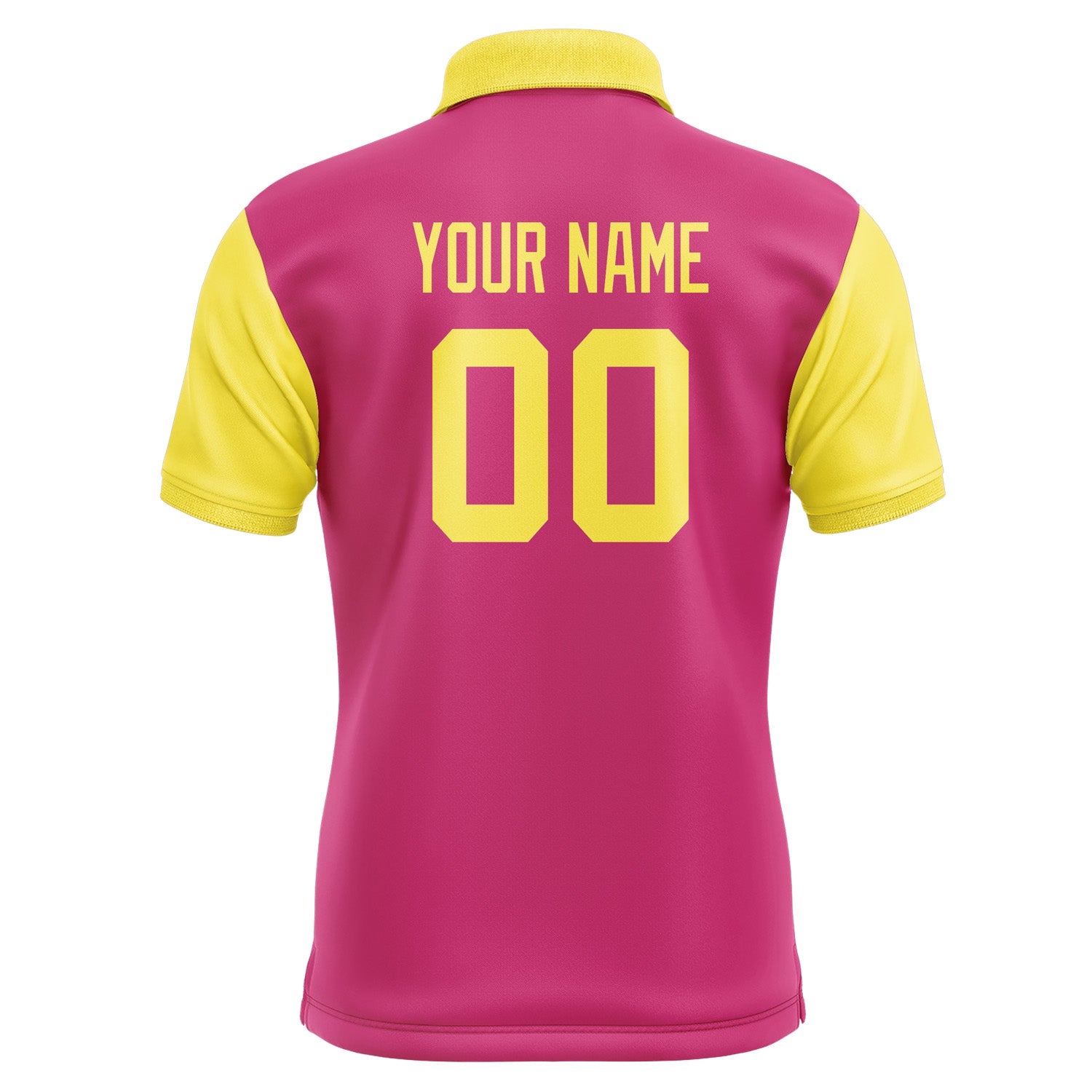 Custom Pink Light Yellow Short-Sleeve Polo Shirt PO132626B126