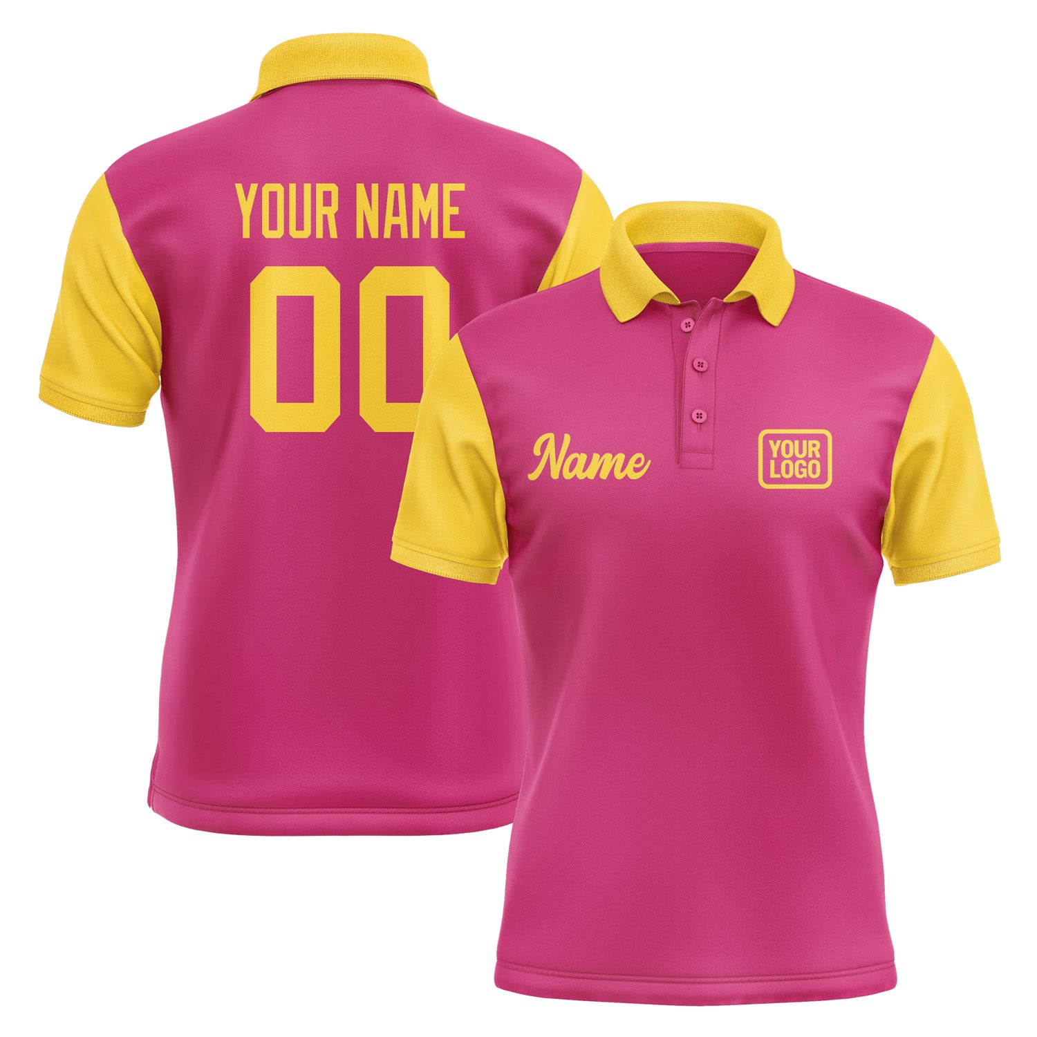 Custom Pink Gold Short-Sleeve Polo Shirt PO133030B130