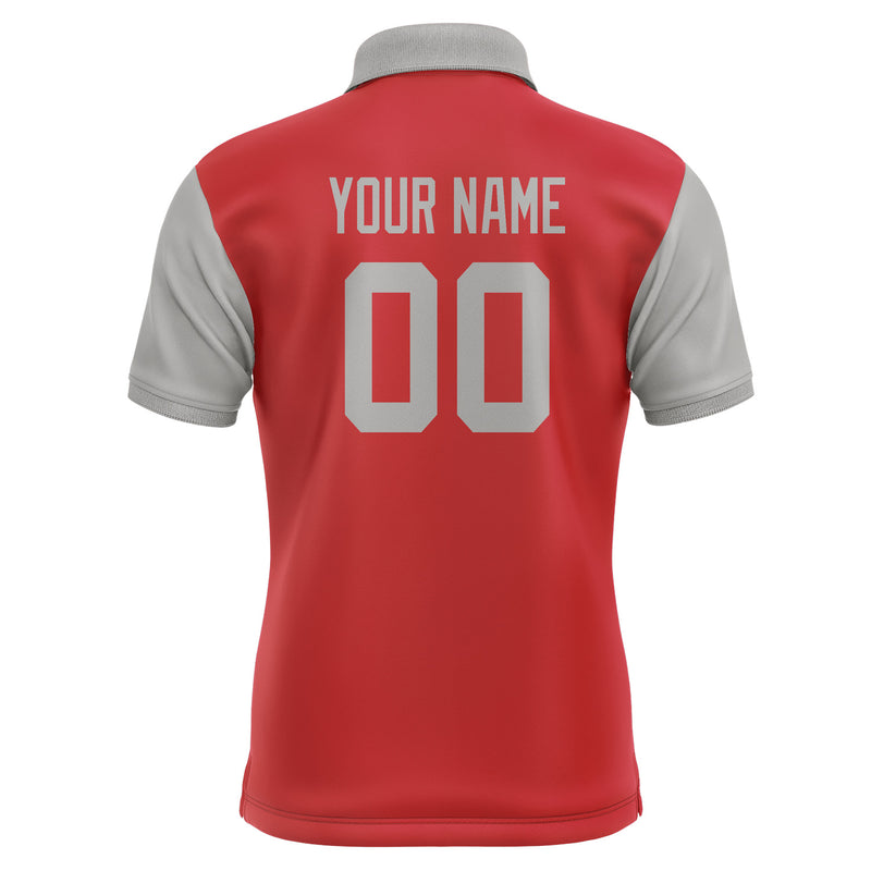 Custom Red Gray Short-Sleeve Polo Shirt PO140404B104