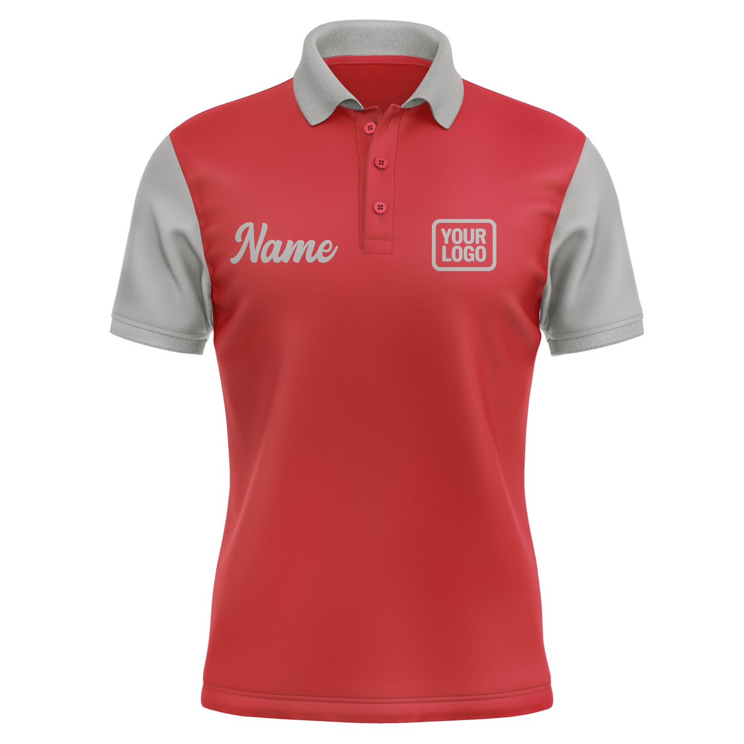 Custom Red Gray Short-Sleeve Polo Shirt PO140404B104