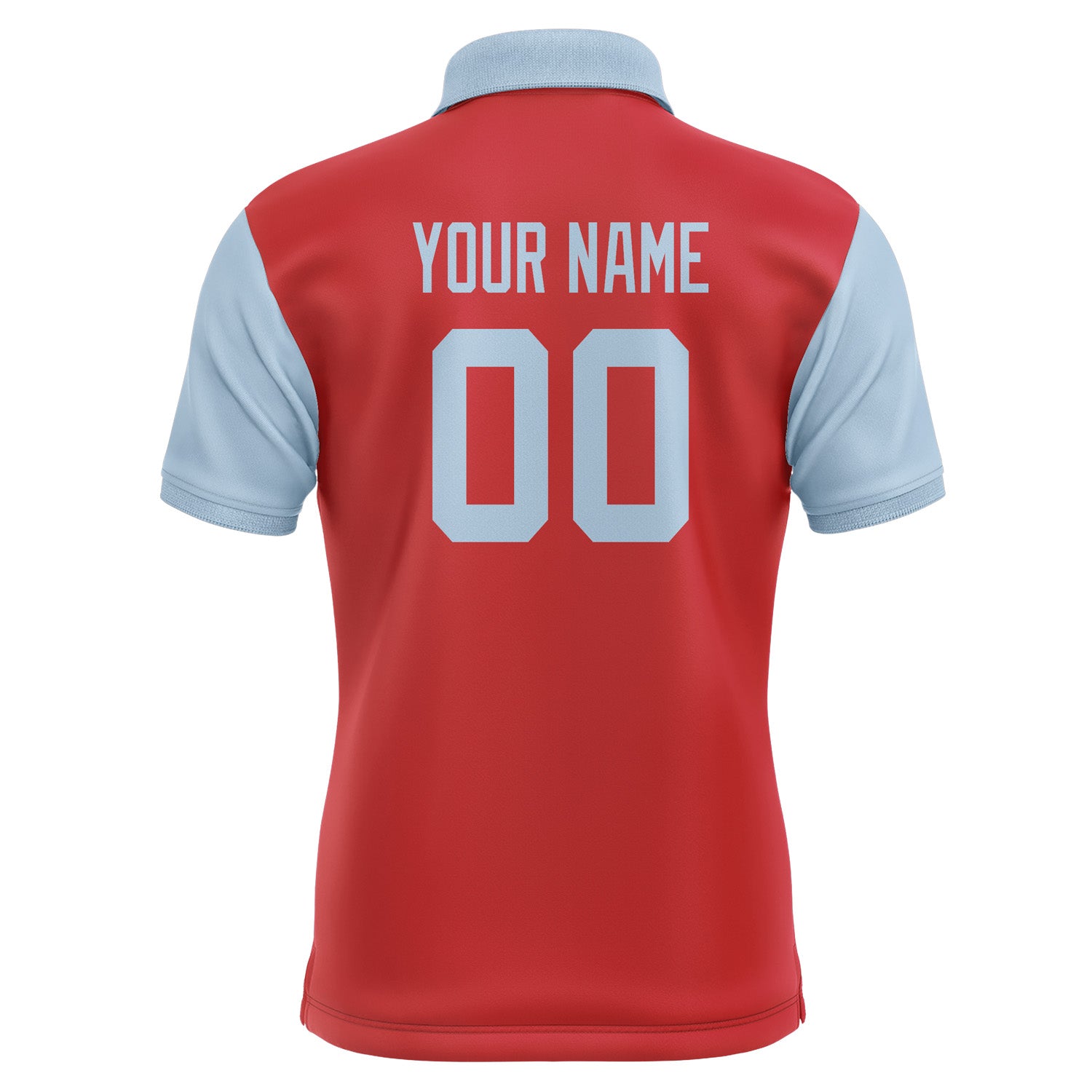 Custom Red Light Blue Short-Sleeve Polo Shirt PO140808B108