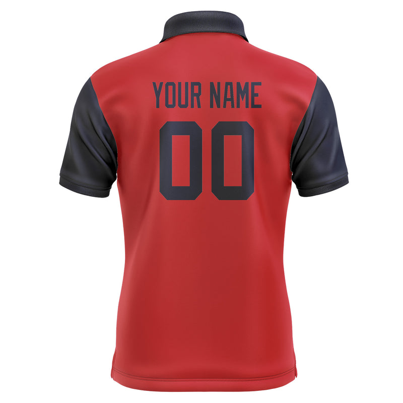 Custom Red Navy Short-Sleeve Polo Shirt PO141111B111