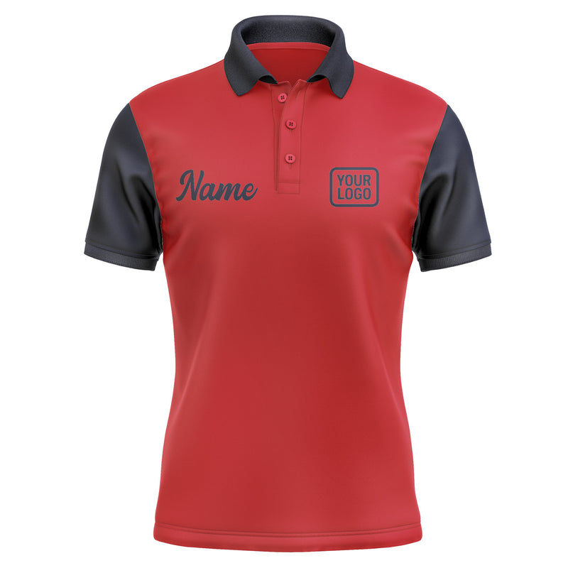 Custom Red Navy Short-Sleeve Polo Shirt PO141111B111