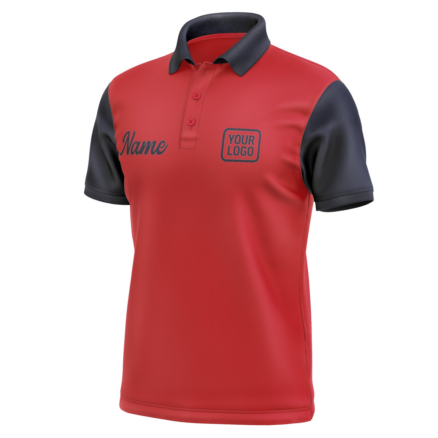 Custom Red Navy Short-Sleeve Polo Shirt PO141111B111