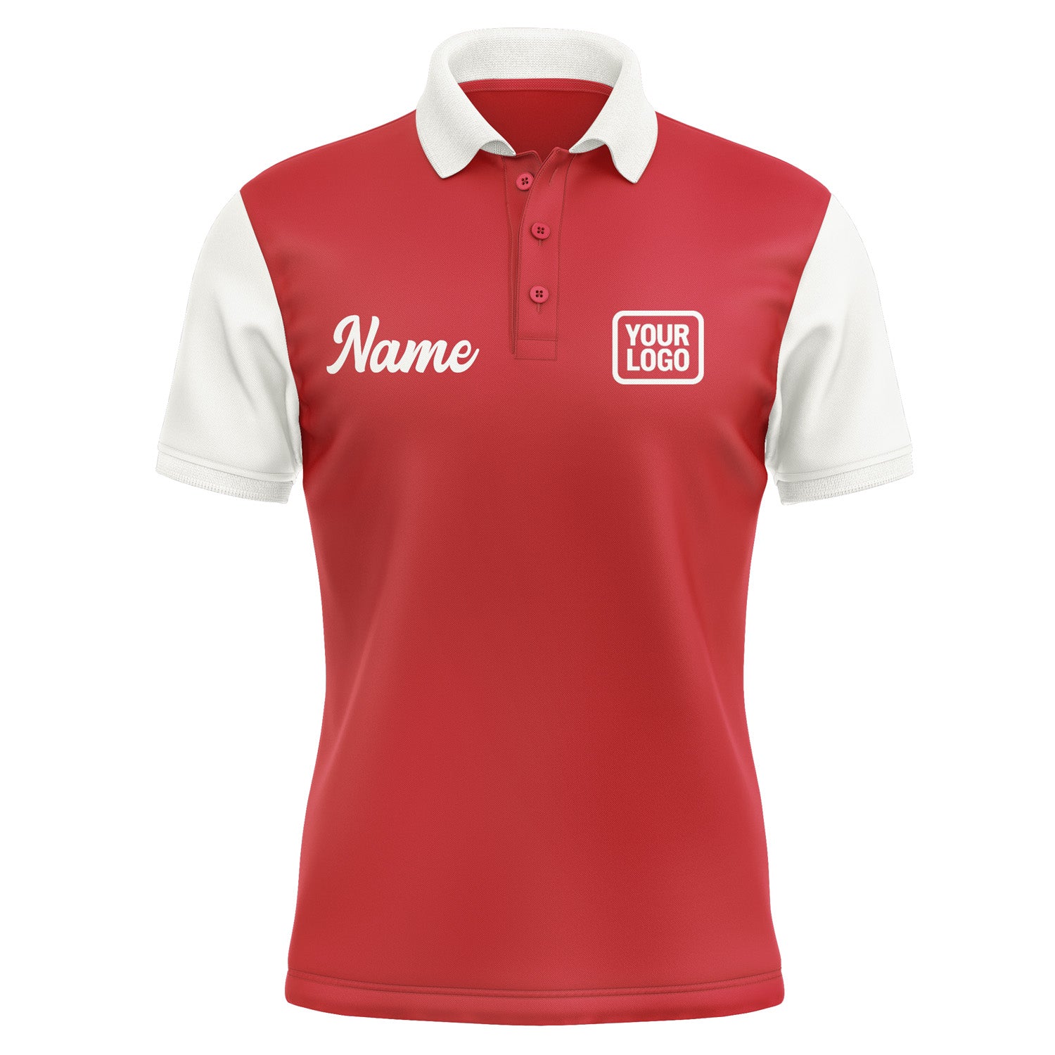 Custom Red White Short-Sleeve Polo Shirt PO141818B118