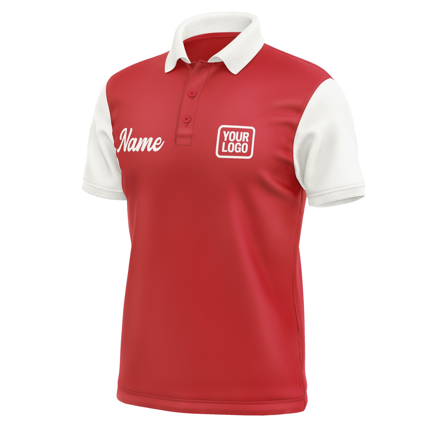 Custom Red White Short-Sleeve Polo Shirt PO141818B118