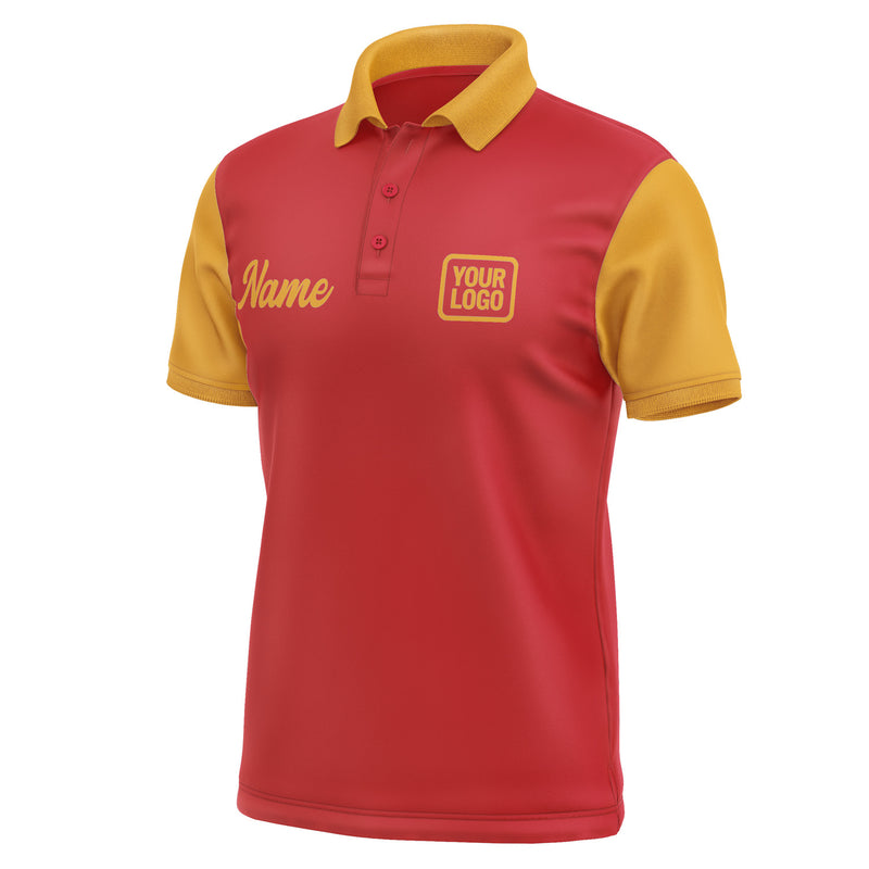 Custom Red Yellow Short-Sleeve Polo Shirt PO141919B119