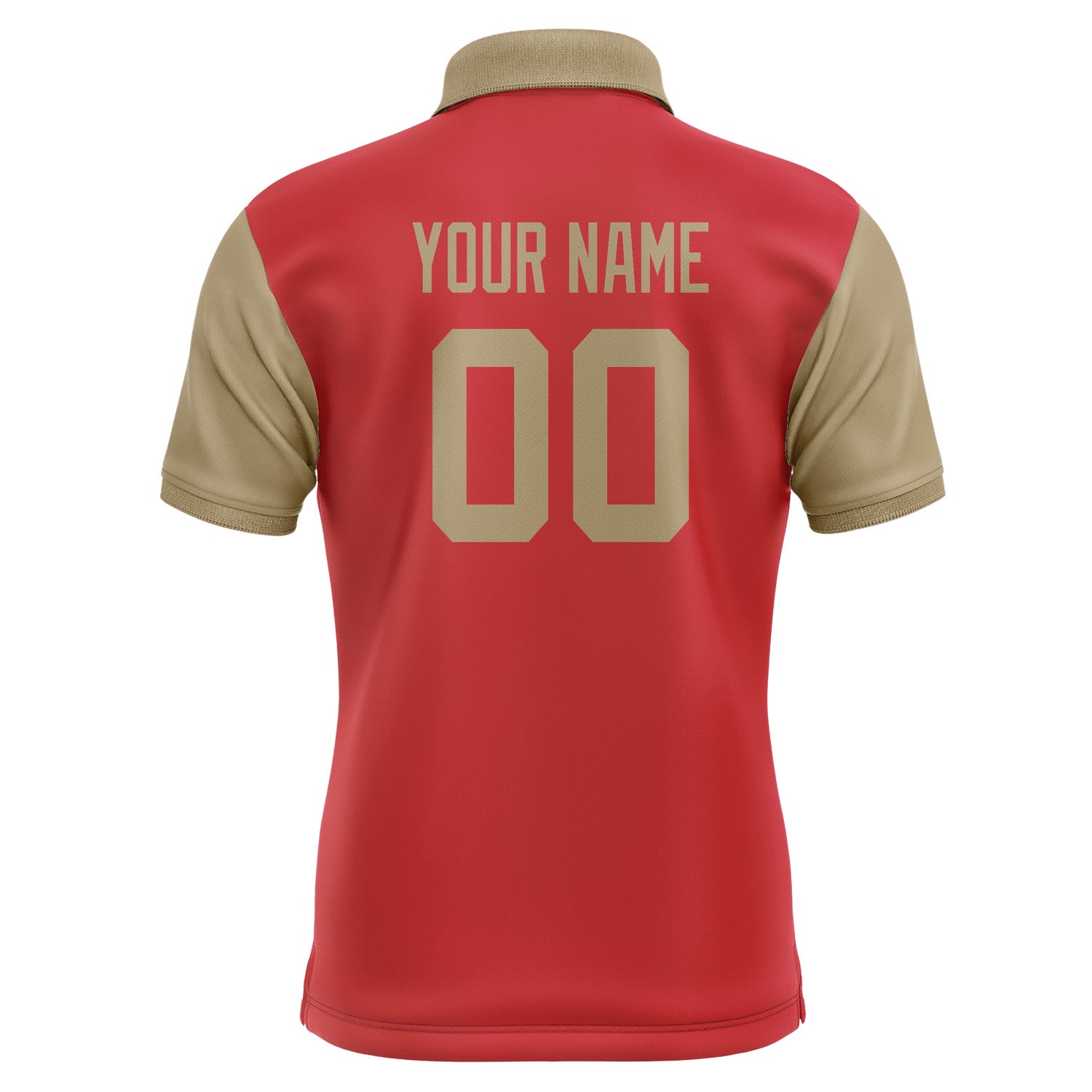 Custom Red Light Khaki Short-Sleeve Polo Shirt PO142525B125