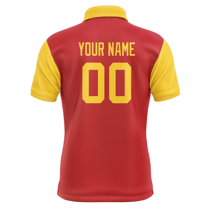 Custom Red Gold Short-Sleeve Polo Shirt PO143030B130
