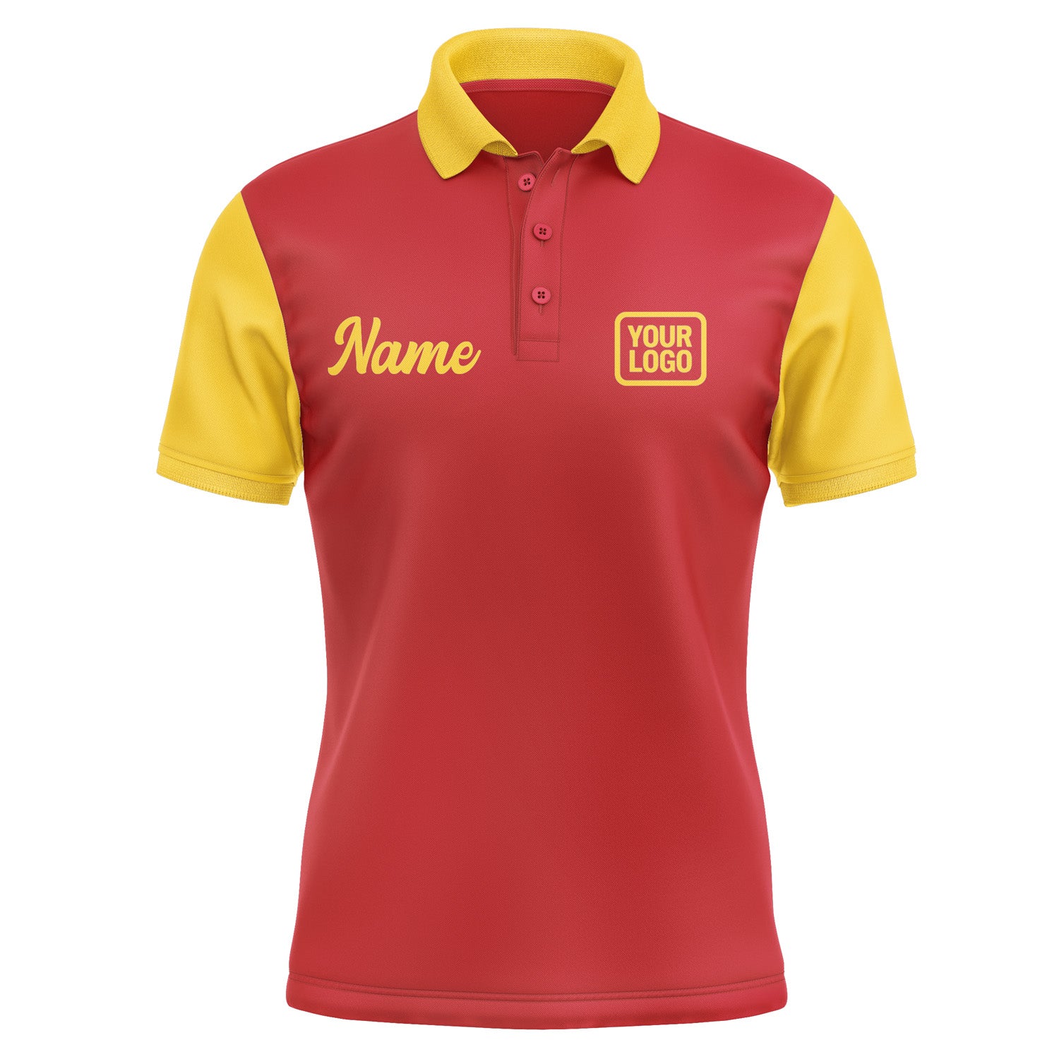 Custom Red Gold Short-Sleeve Polo Shirt PO143030B130