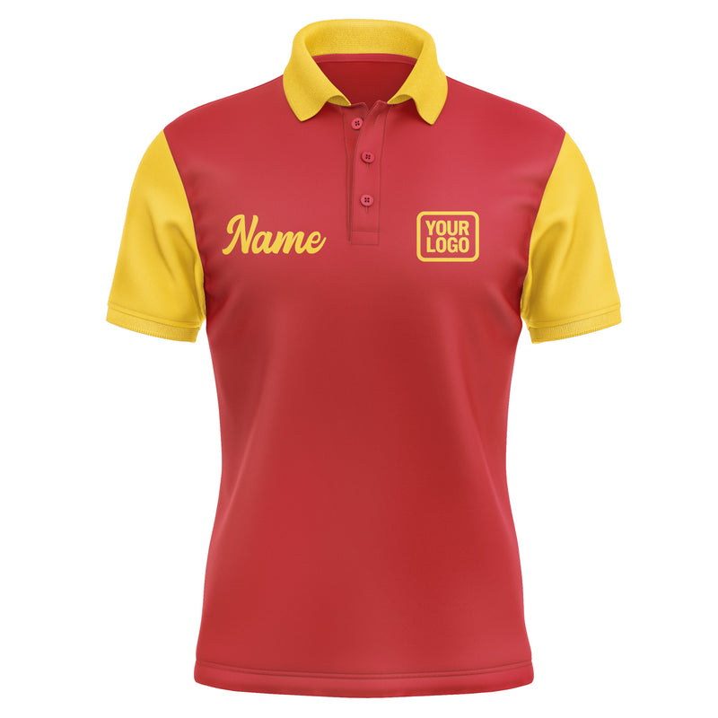 Custom Red Gold Short-Sleeve Polo Shirt PO143030B130