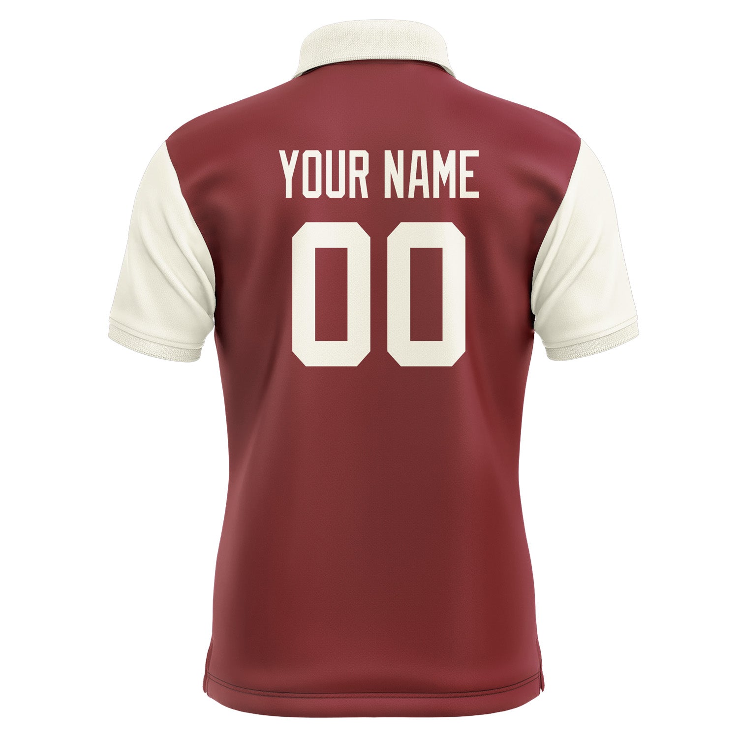 Custom Crimson Red Cream Short-Sleeve Polo Shirt PO150303B103
