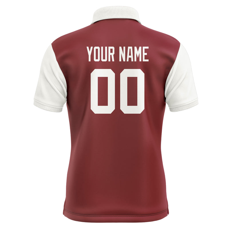 Custom Crimson Red White Short-Sleeve Polo Shirt PO151818B118