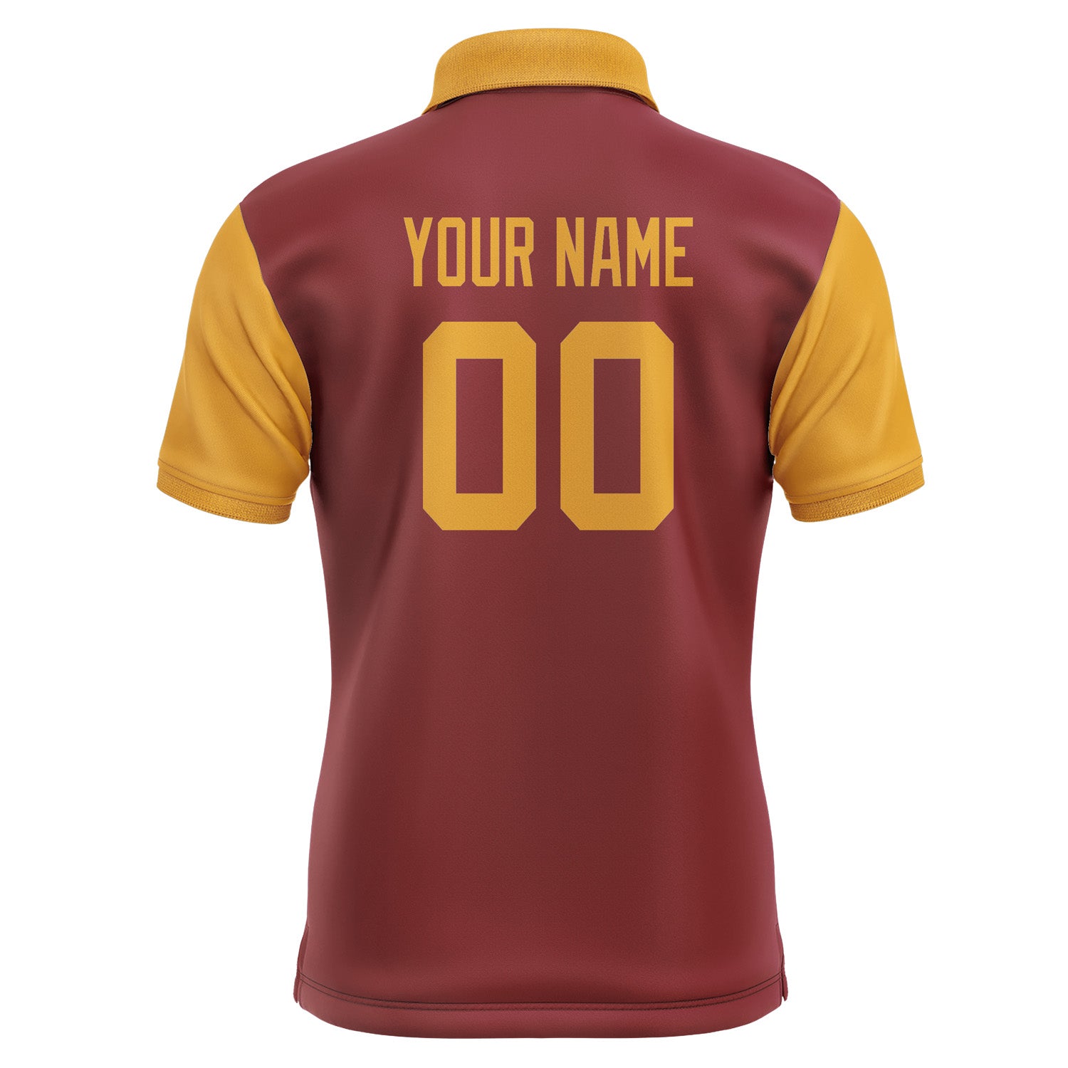 Custom Crimson Red Yellow Short-Sleeve Polo Shirt PO151919B119