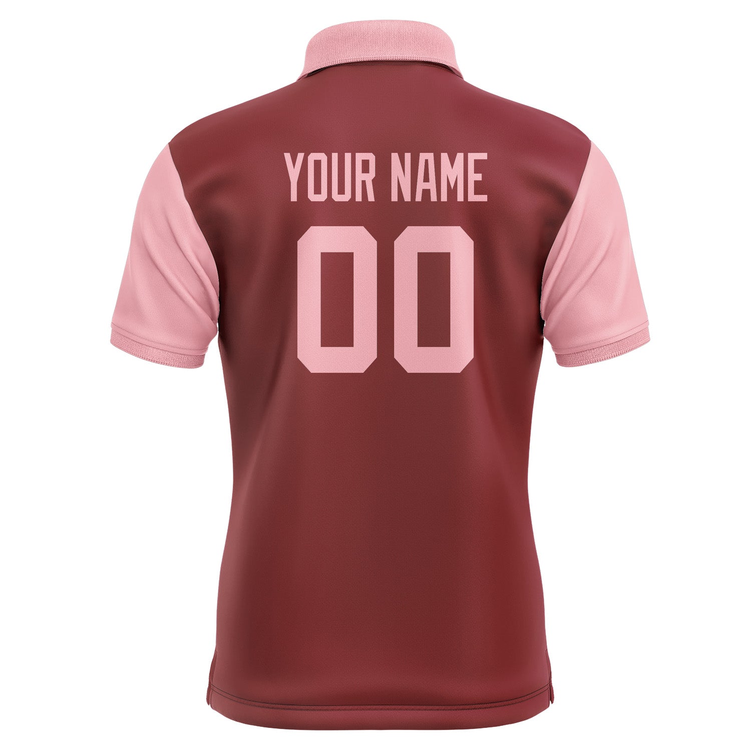 Custom Crimson Red Light Pink Short-Sleeve Polo Shirt PO152121B121