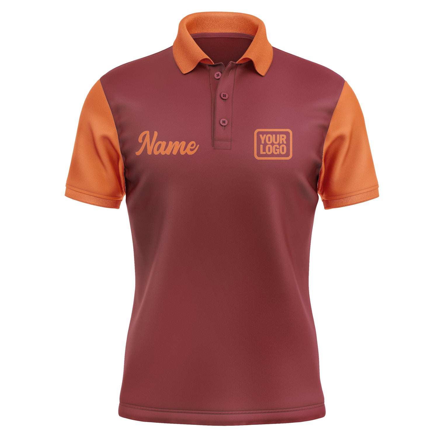 Custom Crimson Red Orange Short-Sleeve Polo Shirt PO152828B128