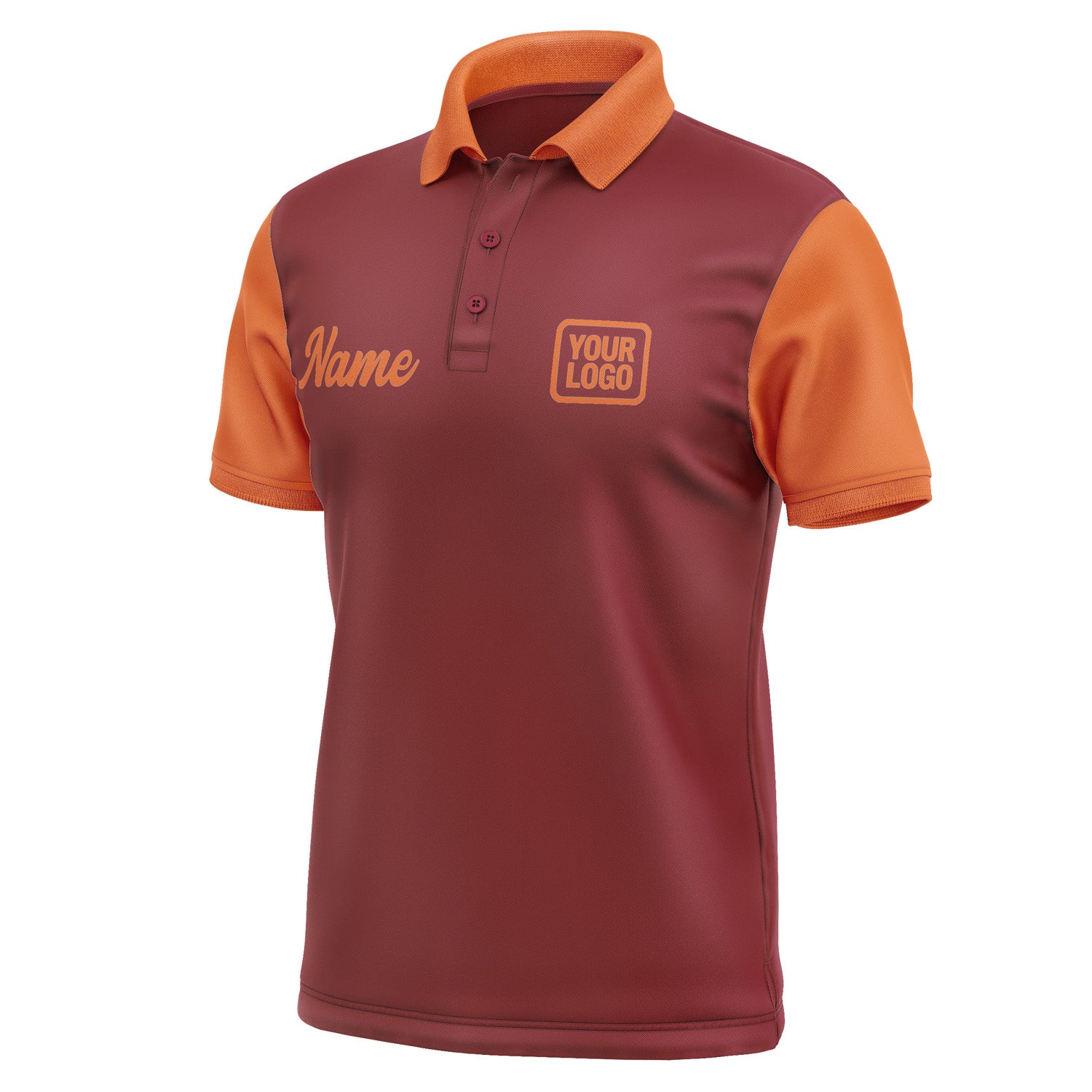 Custom Crimson Red Orange Short-Sleeve Polo Shirt PO152828B128