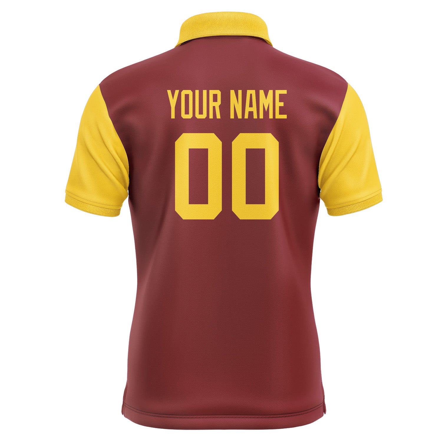 Custom Crimson Red Gold Short-Sleeve Polo Shirt PO153030B130