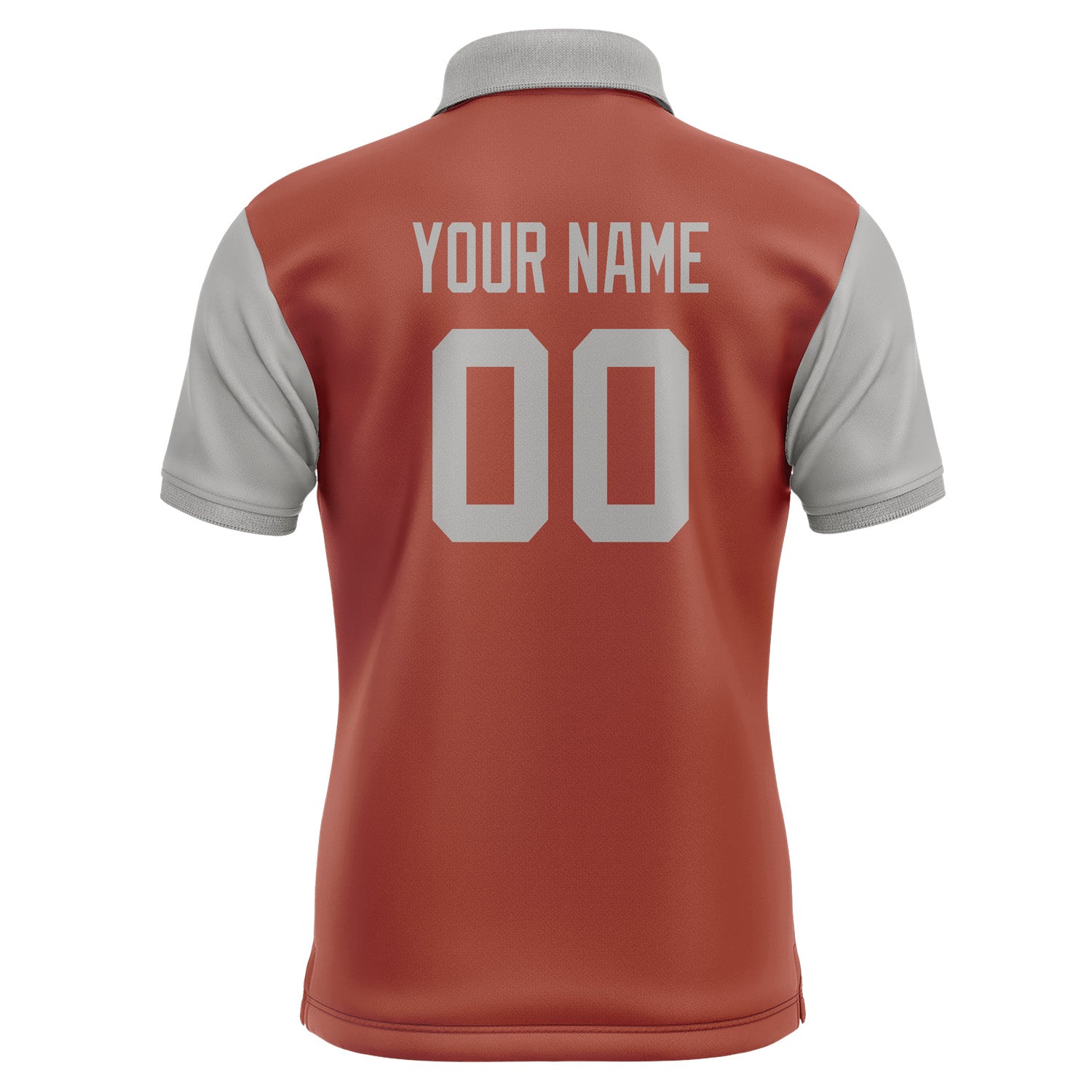 Custom Coral Red Gray Short-Sleeve Polo Shirt PO160404B104