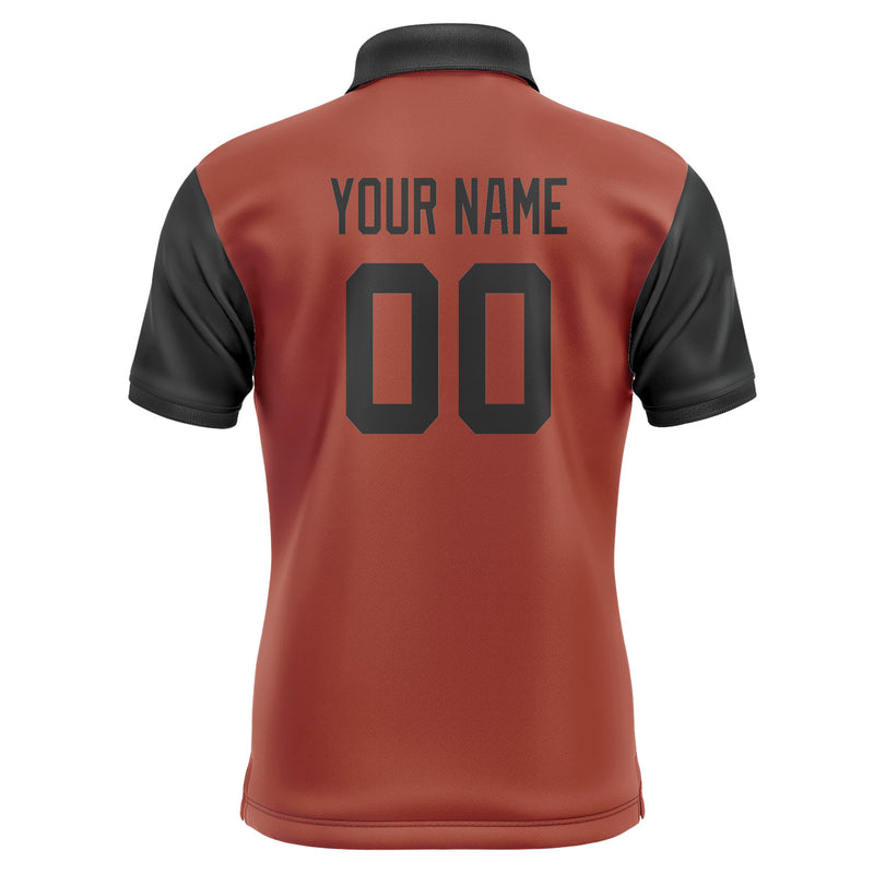 Custom Coral Red Black Short-Sleeve Polo Shirt PO161717B117