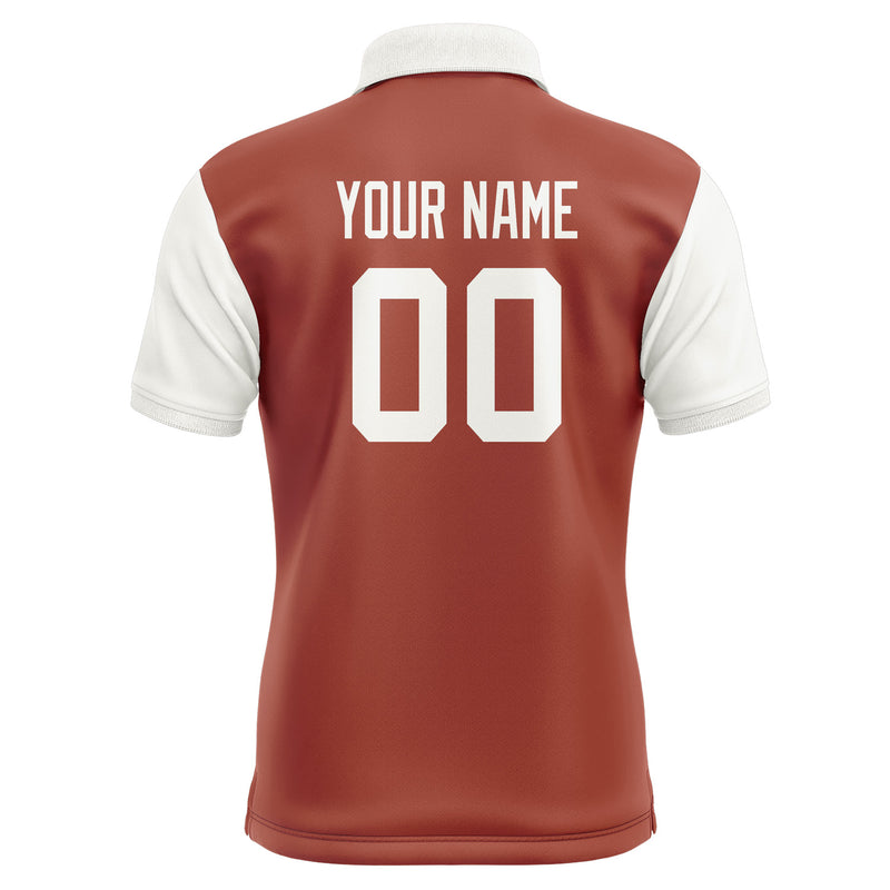 Custom Coral Red White Short-Sleeve Polo Shirt PO161818B118