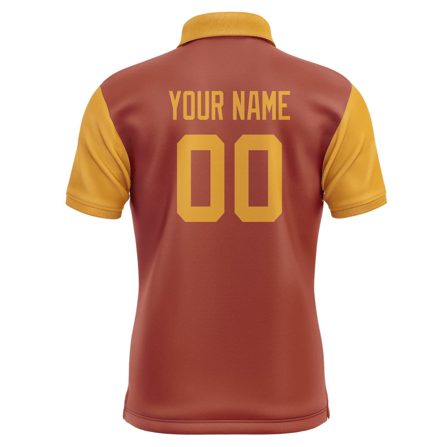 Custom Coral Red Yellow Short-Sleeve Polo Shirt PO161919B119