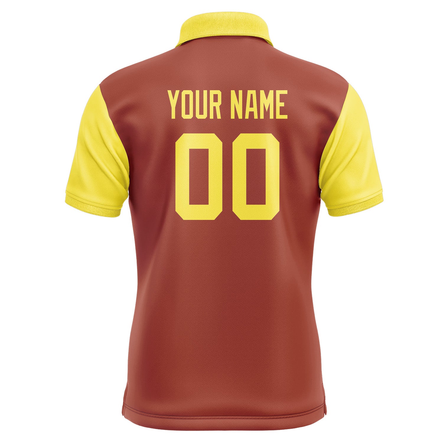Custom Coral Red Light Yellow Short-Sleeve Polo Shirt PO162626B126