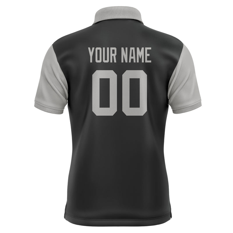 Custom Black Gray Short-Sleeve Polo Shirt PO170404B104