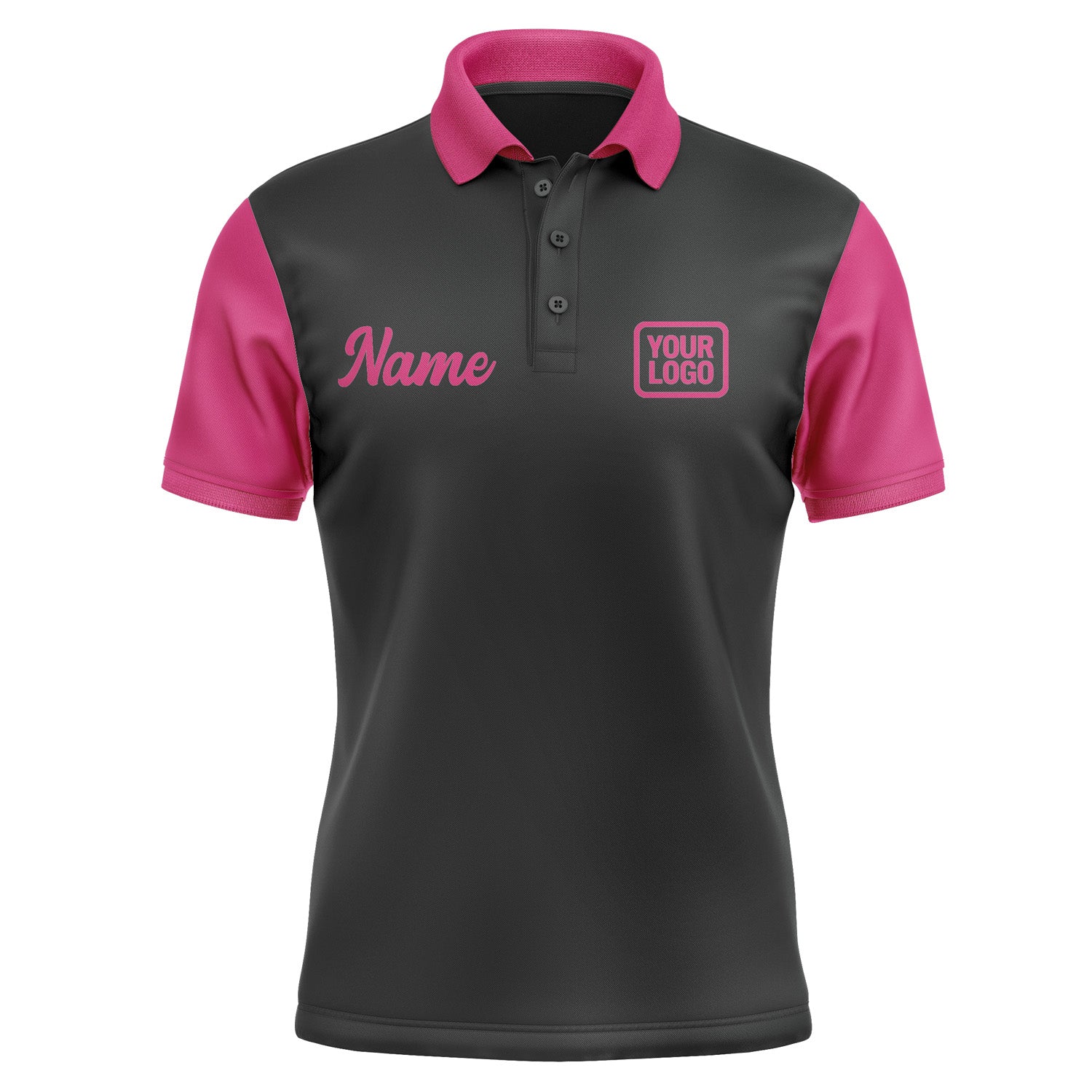 Custom Black Pink Short-Sleeve Polo Shirt PO171313B113