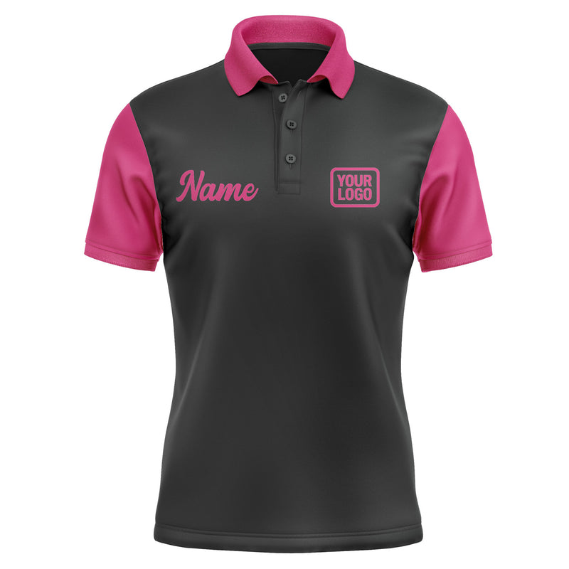 Custom Black Pink Short-Sleeve Polo Shirt PO171313B113