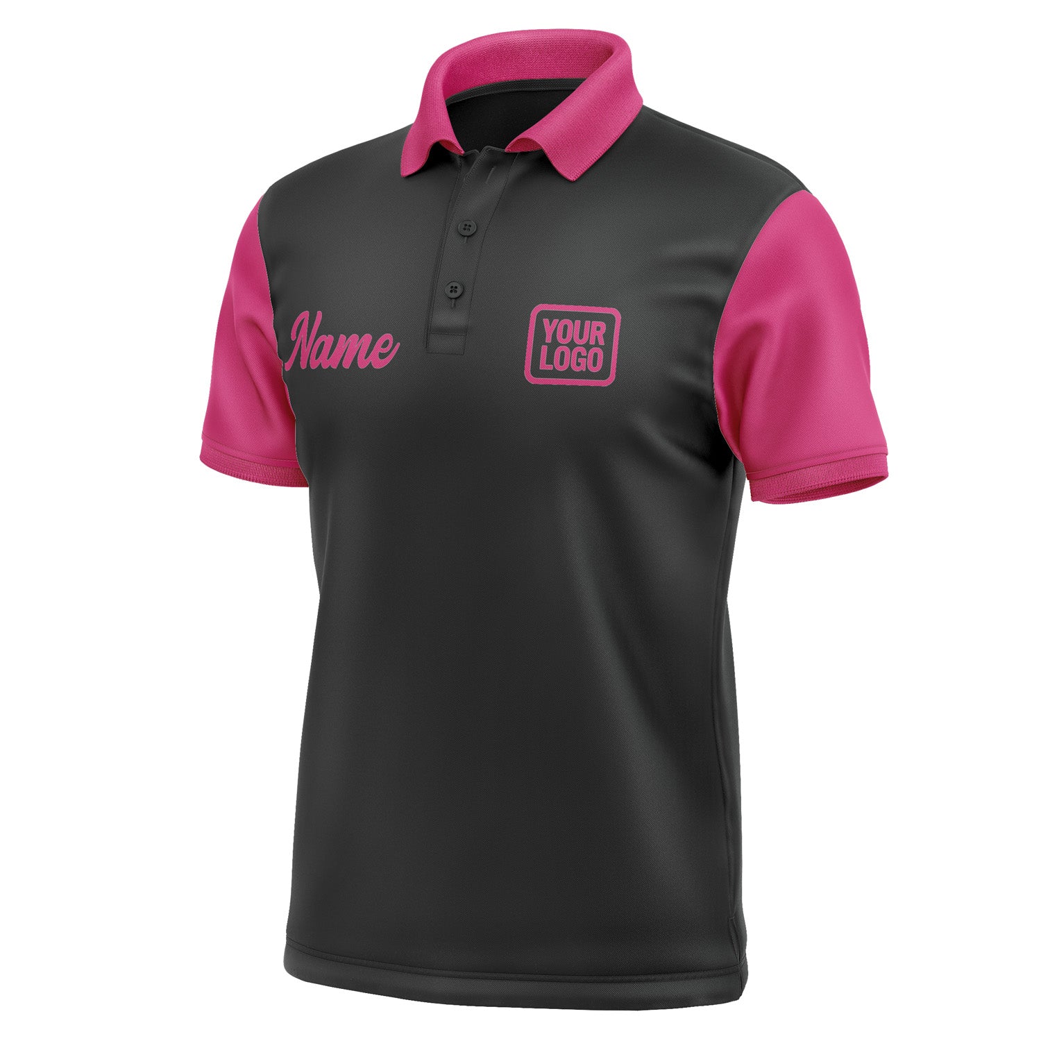 Custom Black Pink Short-Sleeve Polo Shirt PO171313B113