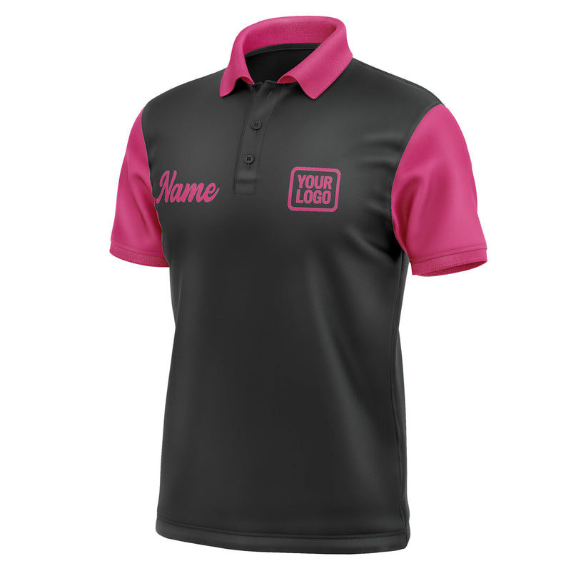 Custom Black Pink Short-Sleeve Polo Shirt PO171313B113