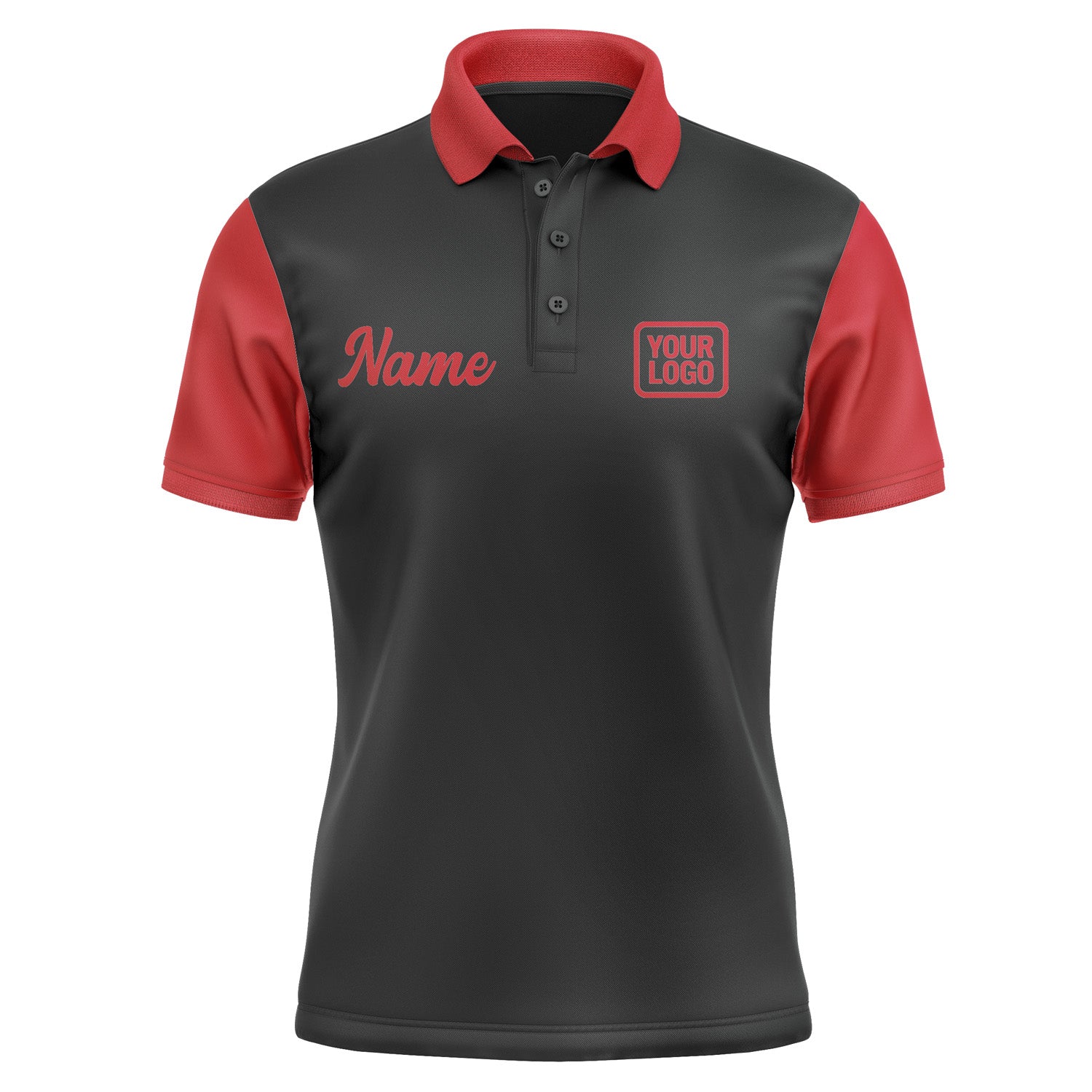 Custom Black Red Short-Sleeve Polo Shirt PO171414B114