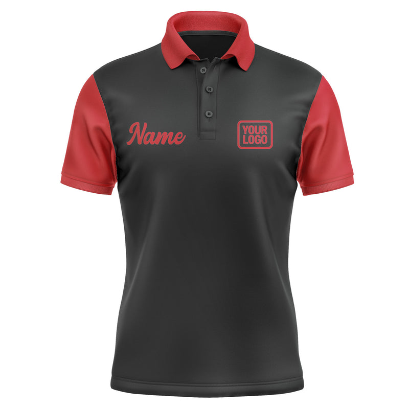 Custom Black Red Short-Sleeve Polo Shirt PO171414B114