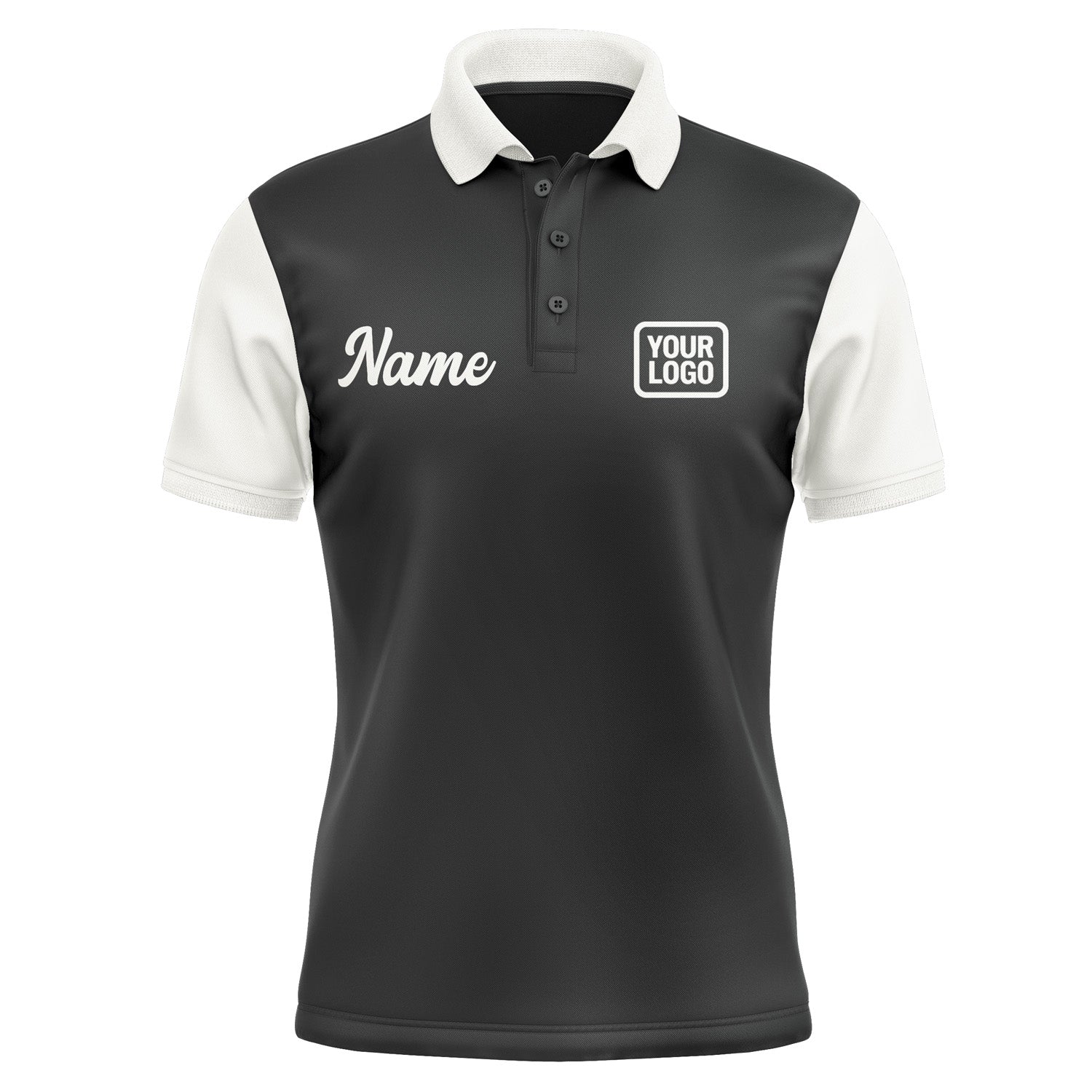 Custom Black White Short-Sleeve Polo Shirt PO171818B118