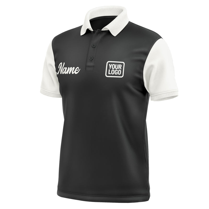 Custom Black White Short-Sleeve Polo Shirt PO171818B118