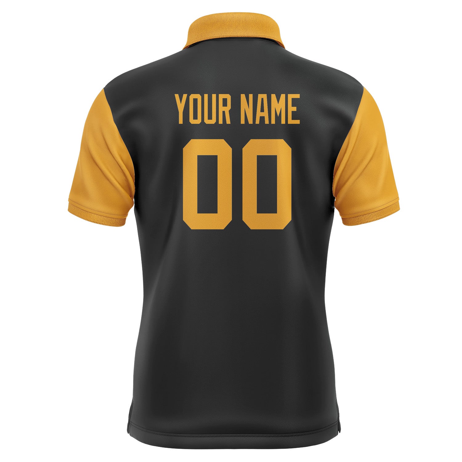 Custom Black Yellow Short-Sleeve Polo Shirt PO171919B119