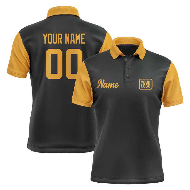 Custom Black Yellow Short-Sleeve Polo Shirt PO171919B119