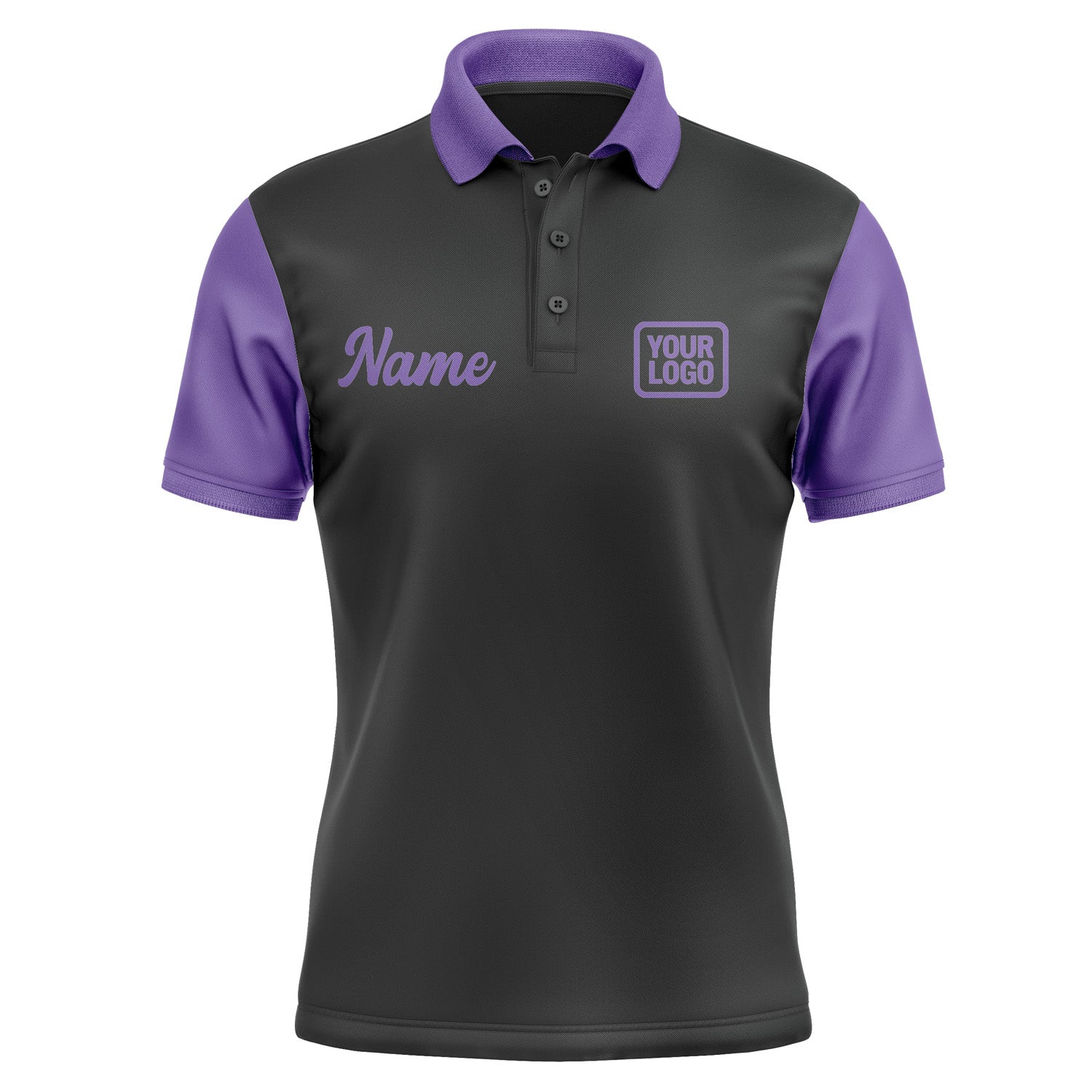 Custom Black Light Purple Short-Sleeve Polo Shirt PO172323B123
