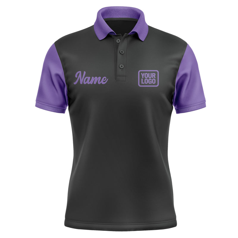 Custom Black Light Purple Short-Sleeve Polo Shirt PO172323B123