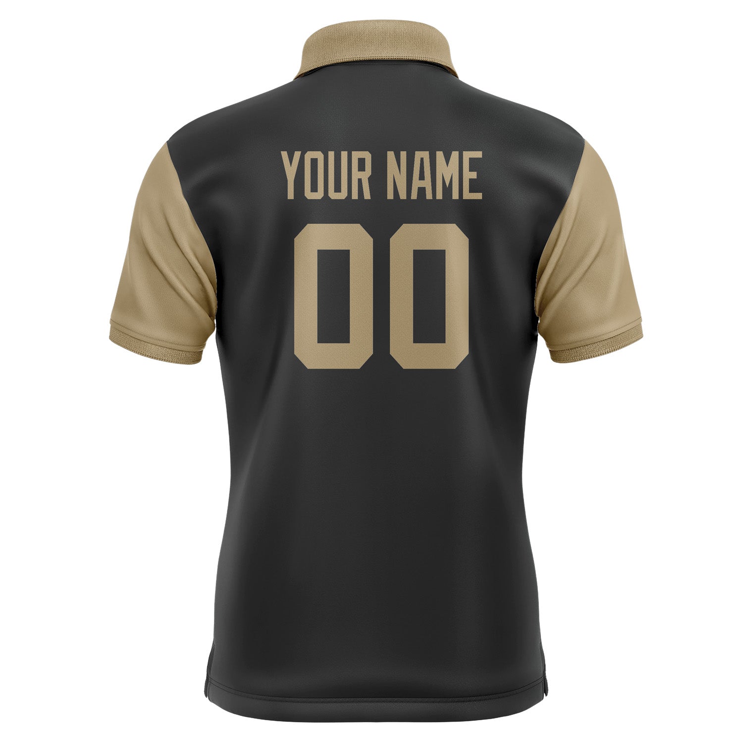 Custom Black Light Khaki Short-Sleeve Polo Shirt PO172525B125