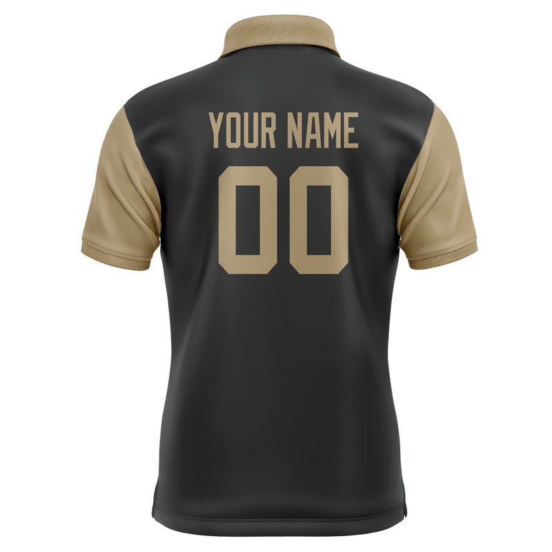 Custom Black Light Khaki Short-Sleeve Polo Shirt PO172525B125