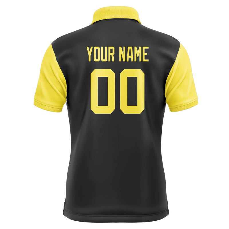 Custom Black Light Yellow Short-Sleeve Polo Shirt PO172626B126