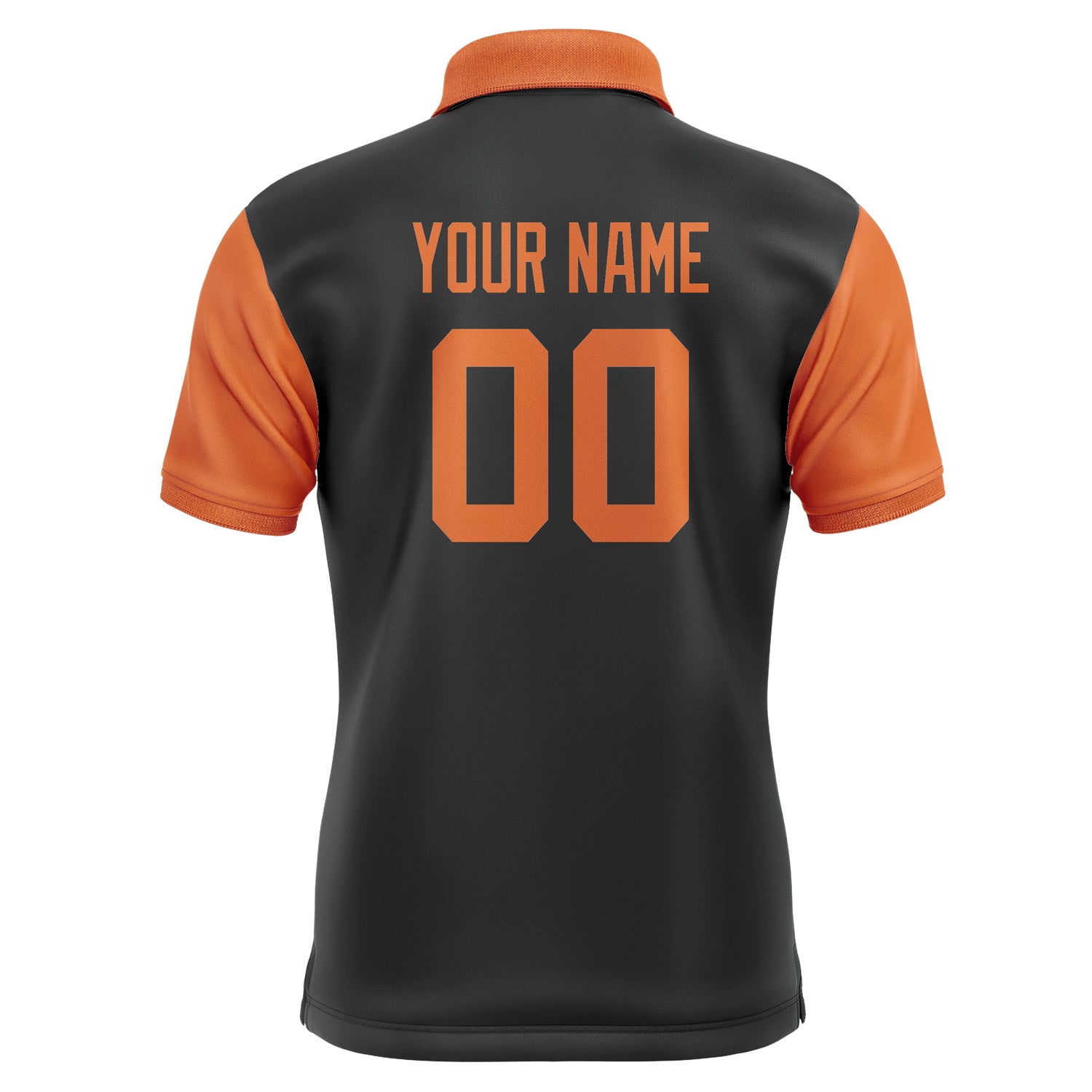Custom Black Orange Short-Sleeve Polo Shirt PO172828B128