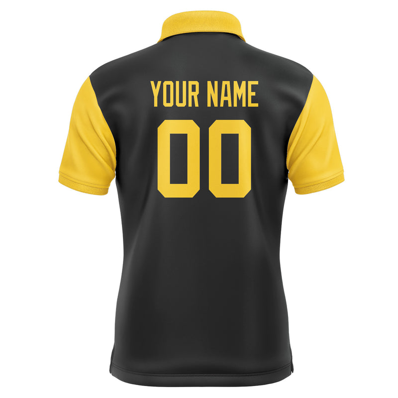 Custom Black Gold Short-Sleeve Polo Shirt PO173030B130